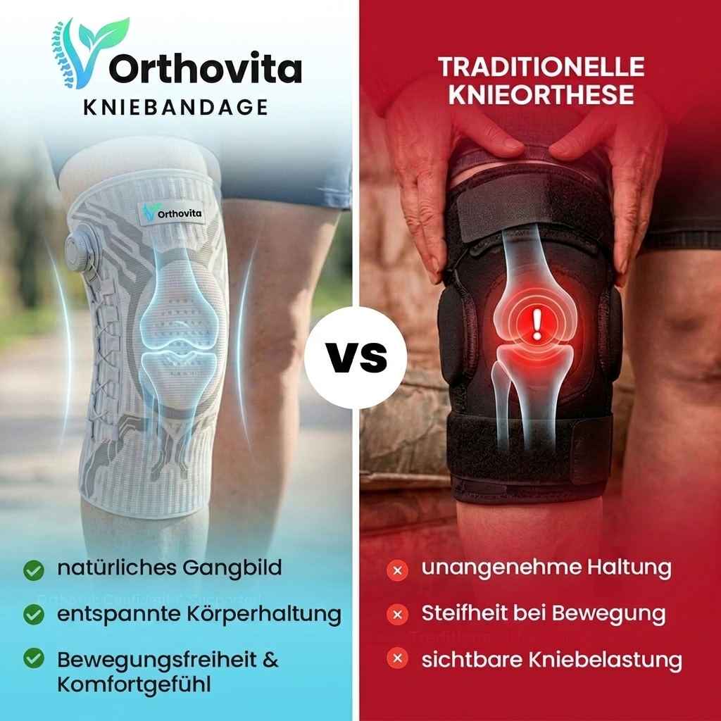 Orthovita Kniebandage vs. herkömmliche Knieorthese