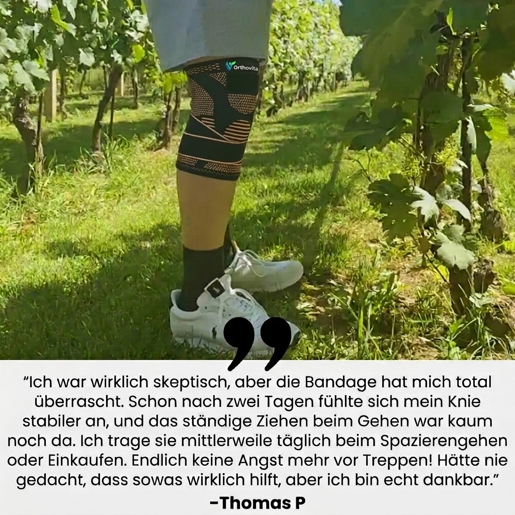 Kundin unterwegs mit BioAktiv Kniebandage – Erfahrungsbericht