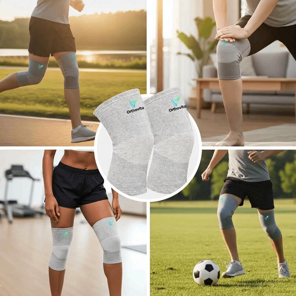 Bambus Kniebandage Lifestyle Collage
