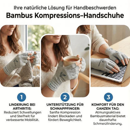 Orthovita Bambus Kompressions-Handschuhe – Anwendung im Alltag in drei Schritten