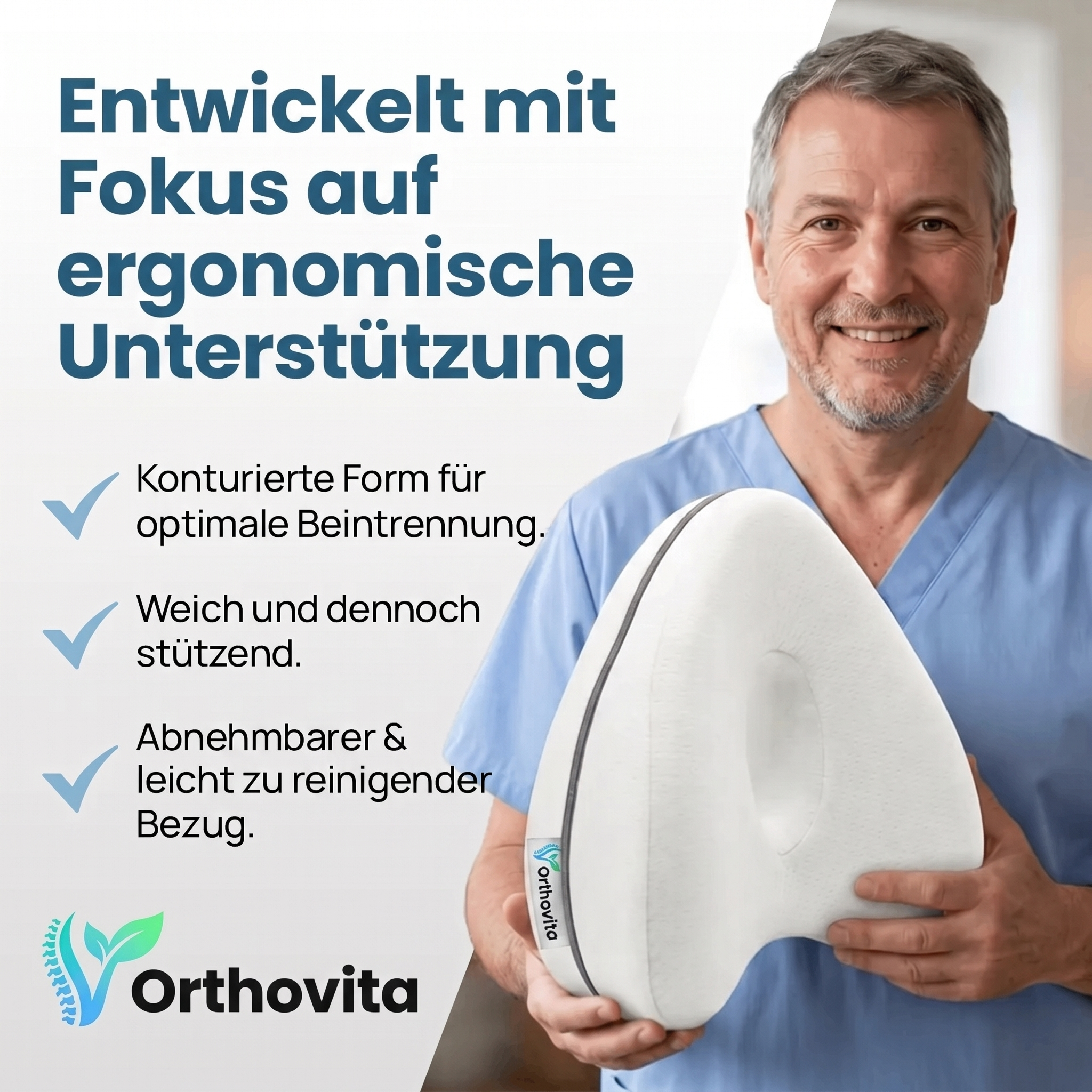 Orthovita ISG-Kniekissen – konturierte Form fuer optimale Beintrennung