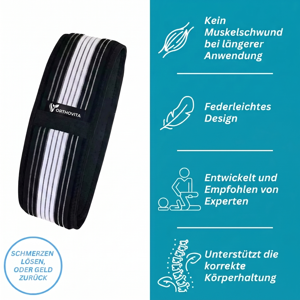 Orthovita Rueckenguertel ISG-Stuetze – atmungsaktiver Stuetzguertel fuer den unteren Ruecken