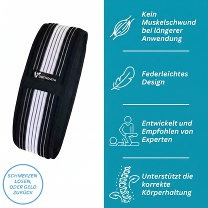 Orthovita Rückengürtel ISG-Stütze – atmungsaktiver Stützgürtel für den unteren Rücken
