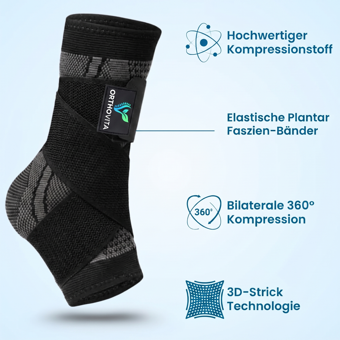 Orthovita BioAktiv Fußbandage – bilaterale 360-Grad-Kompression im Detail