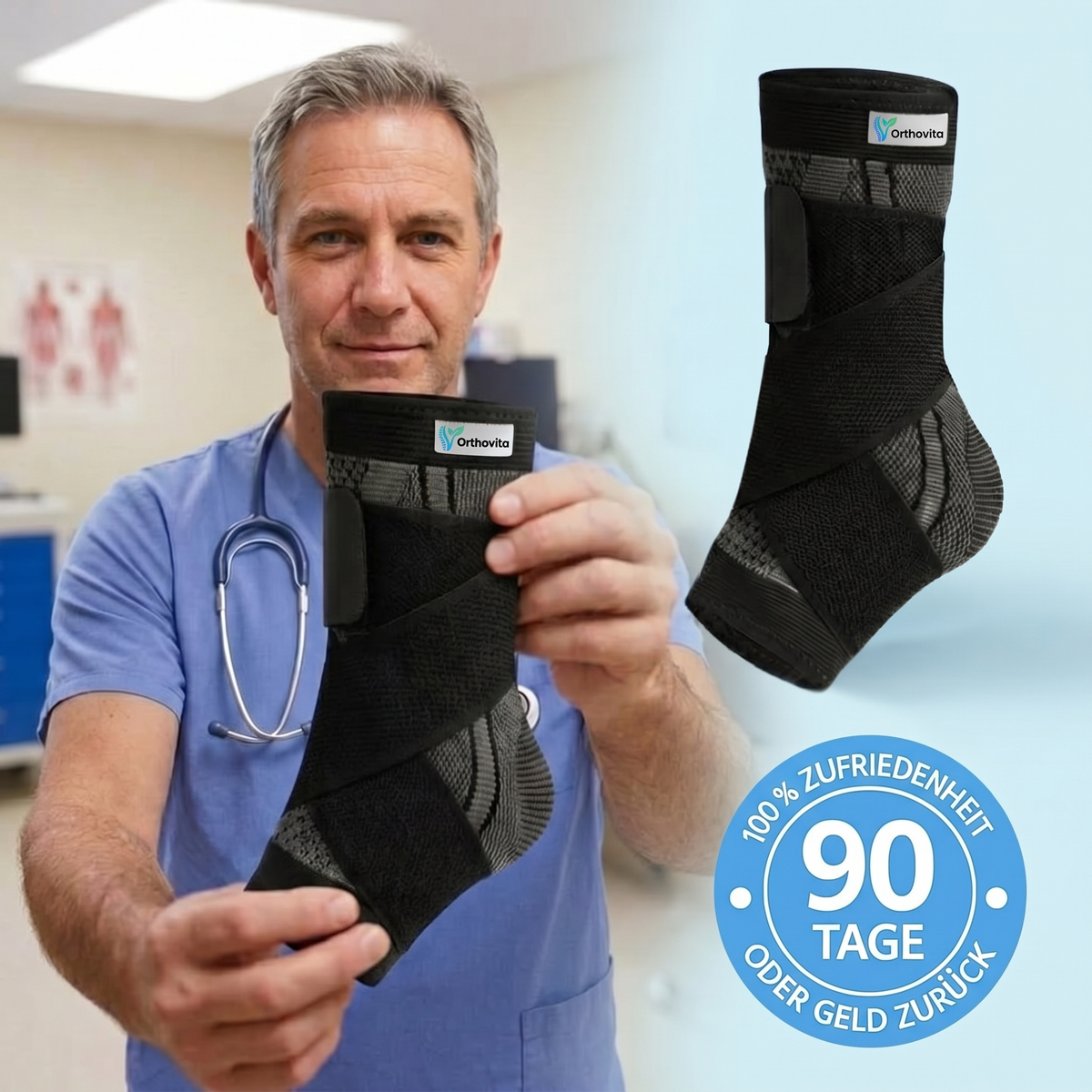 Orthovita BioAktiv Fußbandage – vom Experten empfohlen, 90-Tage-Garantie